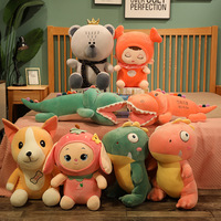 Machine à griffes mignonne de grande taille de dessin animé, jouets d'animaux en peluche assortis en gros, jouets d'animaux en peluche Jumbo