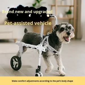 Fauteuil roulant en nylon pour chien Chariot de soutien rétractable et léger avec harnais de jambe arrière rembourré - Product Image 6