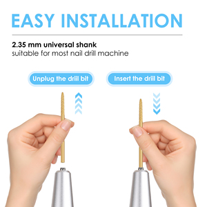 12Pcs Vàng Côn 3/32 "Lớp Biểu Bì Móng Tay Sạch Bit Cho Móng Tay Điện Tập Tin Máy Phù Hợp Làm Móng Tay Lớp Biểu Bì Đánh Bóng Móng Tay Bit Thiết Lập - Product Image 3