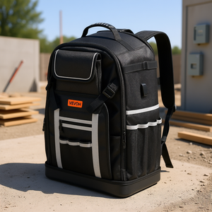 Sac à dos de chantier Vevor, 56 poches, résistant aux éclaboussures, 25 L, rangement d'outils pour électricien - Product Image 2