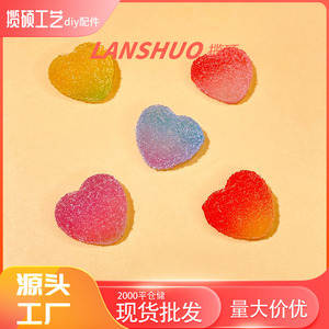 Set de Joyería DIY de Resina con Forma de Corazón en Degradado, Adornos Miniatura 3D para Escritorio, Suministros para Manualidades - Product Image 3