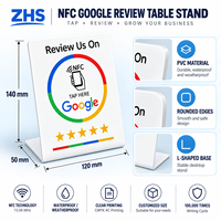 Support de paiement NFC en PVC pour avis clients, affichage de table NTAG215 RFID Tap Here, accès instantané aux avis Google, étanche, noir