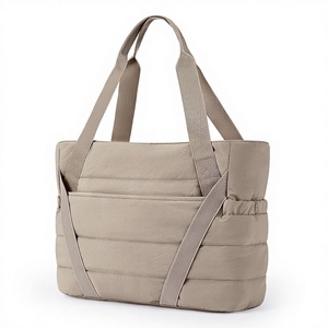 <b>Travel</b> Work & Sport Nylon Tote <b>Bag</b> for <b>Women</b> with Zipper Yoga Mat Straps & Quilted Design - Product Image 1