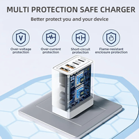 Chargeur rapide 40W 4 ports USB PD QC3.0/GC4.0/GC2.0 avec technologie GaN, certifié KC, chargeur de bureau