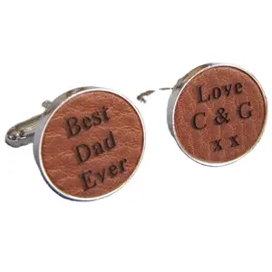 Real Leather Curved Personalised Letters Cuff Link Customized Fashion Design Brand Logo Cufflinks for men