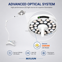 Lampe d'examen médical LED murale, également disponible en version sur pied mobile de type col de cygne pour examen ORL et dentaire