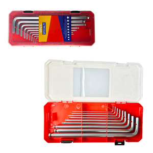 Jeu de clés hexagonales à embout sphérique 9 pièces en chrome vanadium avec anneau organisateur 1,5-10 mm -001 - Product Image 3