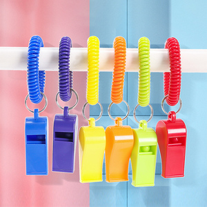 Silbato de plástico de color con línea telefónica, bobina de resorte, llavero de plástico, pulsera, silbato de bobina de resorte para niños - Product Image 5