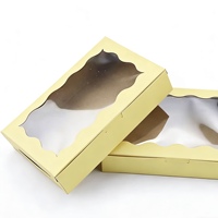 Boîtes à gâteaux rectangulaires écologiques sur mesure de couleur jaune poire avec fenêtres transparentes pour les mousse-cupcakes et les macarons