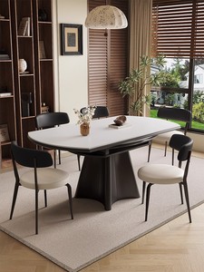 Mesa de Comedor Extensible Moderna de Piedra Sinterizada, Fácil de Montar, Plegable, para 4-8 Personas, Nueva Llegada - Product Image 2