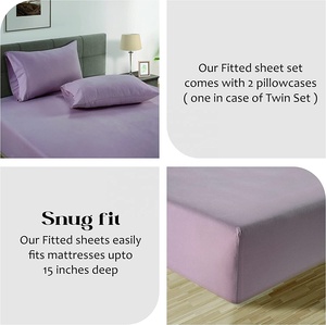 Sábana bajera de algodón orgánico 100%, conjunto de 3 piezas de tamaño queen, Sábana bajera y 2 fundas de almohada de <span class=keywords><strong>Nan</strong></span> Tong - Product Image 6