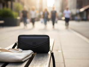 Borsa a tracolla da donna con doppia cerniera e portamonete, mini portafoglio da 7 pollici in microfibra e pelle sintetica per uso quotidiano - Product Image 2