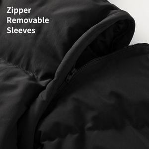 Veste matelassée sans manches en polyester 100% pour hommes de haute qualité à col montant et manches amovibles pour l'hiver - Product Image 3
