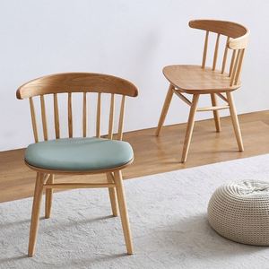 Muebles de restaurante personalizados, sillas de comedor de madera de fresno macizo de cuero para restaurante y cafetería - Product Image 3