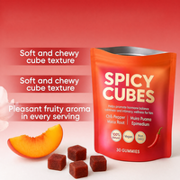 Gummies Cubes Épicés Saveur Pêche Juteuse de Haute Qualité, 30 Unités, pour Adultes, Aide à la Relaxation et à la Stabilité Hormonale