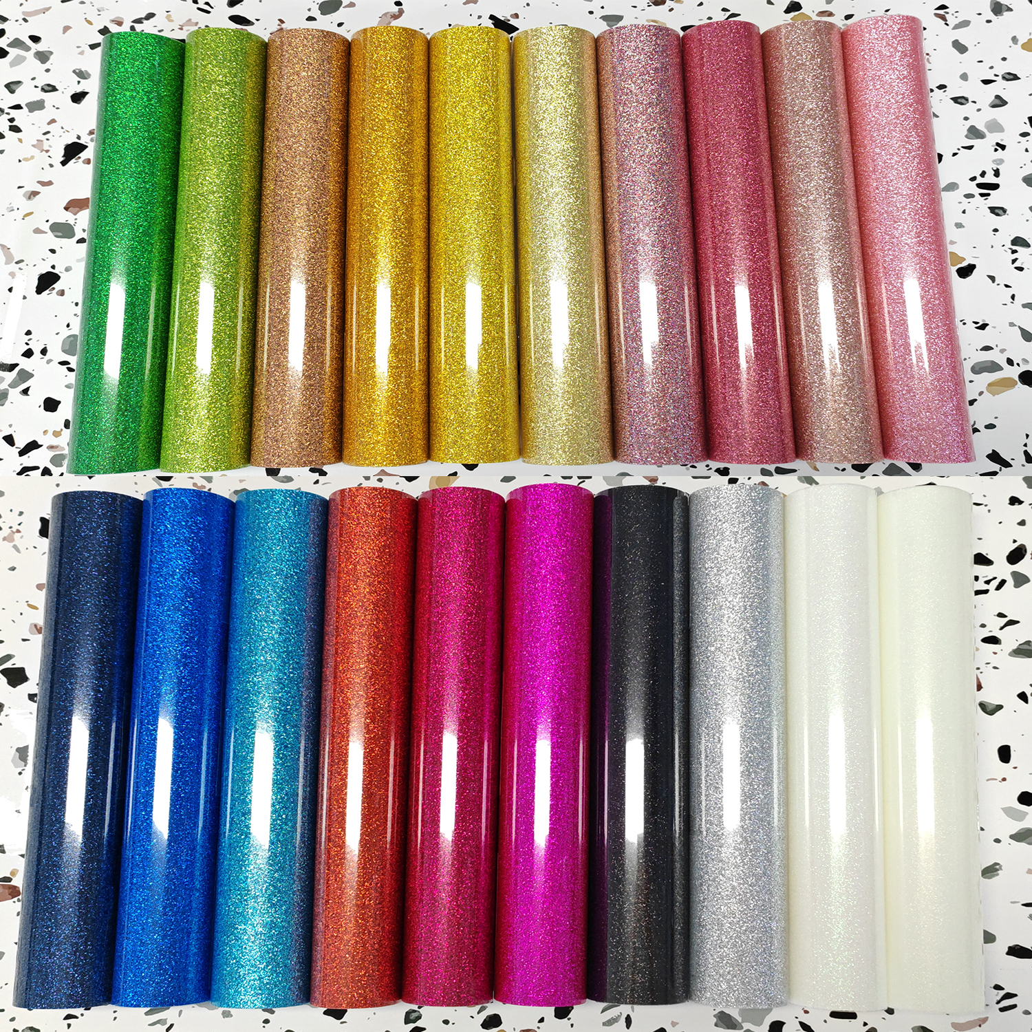 Multi-Fabric Use Durable Strong Adhesion Wholesale Iron-on Htv Vinil Textil Glitter Heat Transfer Vinyl Roll