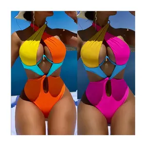 2023 fabrication nouveauté une pièce patchwork sexy multicolore maillot de bain sexy maillots de bain pour dame
