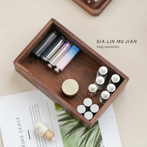 Xia Lin Mu Jian Wooden Cosmetic Storage <b>Box</b> Open Top Desktop Organizer For <b>Makeup</b> Lipstick Daily Necessities - Product Image 2