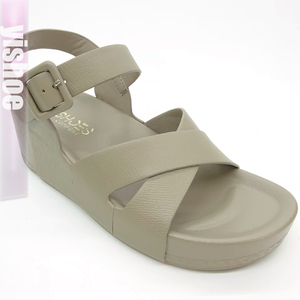 Sandali con Zeppa da Donna con Cinturino alla Caviglia, Decorazione con Fibbia, Punta a Spillo, Punta Aperta, Stile per Pendolarismo e Vacanze, Colore Unico - Product Image 2