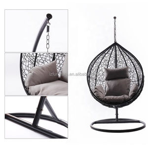 Muebles de Jardín de Ratán, Silla Colgante Redonda Tipo Huevo, Silla de Ratán con Forma de Cesta - Product Image 5