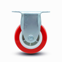 Roulettes pivotantes rouges en PVC robuste, 1/1, 25/1, 5/2/2, 5/3/4 pouces, offre spéciale