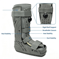 Botte de marche post-opératoire Aircast à compression pneumatique avec semelle compensée pour la réparation de la périostite d'Achille et la récupération des fractures de la cheville