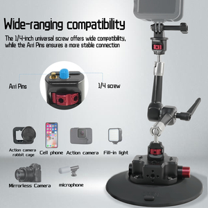 YUANYUJINGMI 360 °   Soporte de Ventosa para Automóvil de Alta Resistencia Magic Arm de <span class=keywords><strong>6</strong></span> Pulgadas para DJI <span class=keywords><strong>Osmo</strong></span> Insta360 X5, para Grabación en Exteriores - Product Image 4