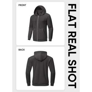 Sweats à capuche décontractés en coton pour hommes, avec cordon de serrage, fermeture éclair intégrale, polaire, tailles XXS à 6XL, style zippé imprimé à l'écran, anti-plis - Product Image 4