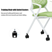 Chaise de formation pliable avec roulettes pivotantes, siège orange, structure métallique blanche, chaise de bureau et de conférence, vente en gros usine