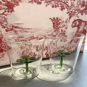 Hot Sale Creative Design Lucky Four-Leaf Clover Glass <b>Cup</b> High Borosilicate Juice <b>Cup</b> Transparent Milk <b>Cup</b> <b>Set</b> for Gift - Product Image 2