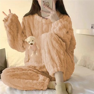 Nieuwe producten Koraalfluweel pyjama's Kleine Beer Dames Verdikte Flanellen Huispakken - Product Image 4