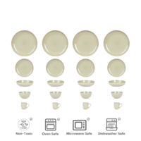 Ensemble de 20 assiettes en céramique bon marché pour la maison, tasse à boire de style nordique, bol à céréales pour la décoration intérieure