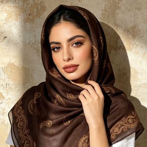 Women Paisley Hollow Out Headscarf, 90cm Lightweight Breathable Fashion <b>Square</b> <b>Scarf</b> - Product Image 4
