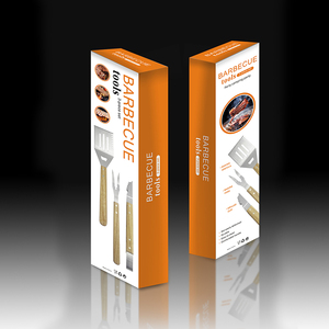 Herramientas de parrilla de barbacoa de acero inoxidable, Juego de 3, incluye tenedores, <span class=keywords><strong>pinzas</strong></span> giratorias con mango de madera para asar, accesorios de cocina - Product Image 6