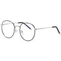 Gafas Ópticas Redondas Vintage para Mujer, Montura de Diseño Nuevo, Lentes Planas, Gafas Modernas para Mujer con Protección Anti-luz Azul