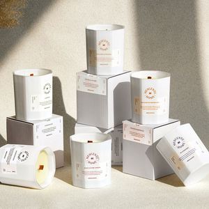 Bougie parfumée en céramique MESCENTe, aromathérapie, décoration d'intérieur, pot carré minimaliste - Product Image 2