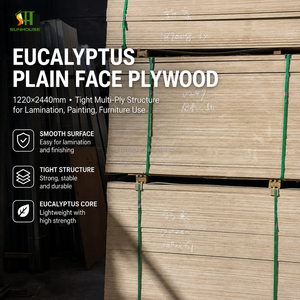 Panneau <span class=keywords><strong>de</strong></span> contreplaqué en eucalyptus massif brut pour emballage, <span class=keywords><strong>coffrage</strong></span> béton, sous-plancher, WBP, étanche, MR - Product Image 1