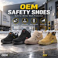 Chaussures de sécurité résistantes au froid pour hommes, embout en acier anti-écrasement, doublure chaude, résistantes à l'usure, bottes de travail, OEM ODM