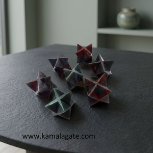 Étoiles de radiesthésie sculptées à la main en forme de Merkaba, style chakra, en agate sanguine naturelle, pierre semi-précieuse, artisanat de guérison en cristal, vente en gros - Product Image 5