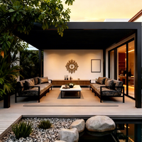 Pergola de luxe motorisée en alliage d'aluminium avec toit à persiennes rabattables 4x6m, structure solaire pour jardin, respectueuse de l'environnement, étanche et thermolaquée