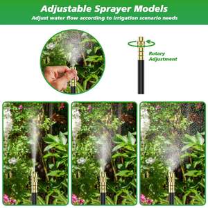 Système d'arrosage automatique de jardin, ensemble de micro-asperseurs de 8 mm avec raccords rapides pour plantes et fleurs d'extérieur - Product Image 3