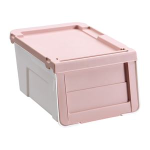 Front Open Storage Box Plastic Stackable Clothes Storage Box with Large Capacity