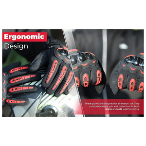 Gants de moto en cuir de vachette véritable pour homme et femme, gants de course tout-terrain à doigts entiers, gants personnalisés pour motards - Product Image 4