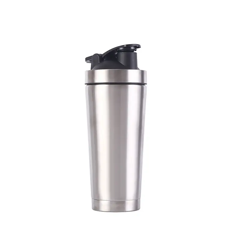 에코 친화적 인 사용자 정의 로고 더블 벽 스테인레스 스틸 셰이커 셰이커 병 컵 600ML 금속 단백질 셰이커 병 컵