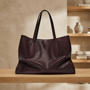 Bolsos de Mano Minimalistas para Mujer, Bolso Tote de Cuero con Diseño Abierto, Color Marrón, para Uso Diario en Todas las Estaciones, Bolsos de Mano Casuales para Mujer - Product Image 2