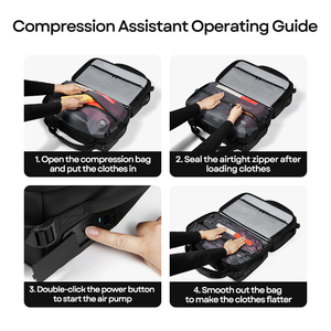 <span class=keywords><strong>Sac</strong></span> à dos de voyage amélioré à compression <span class=keywords><strong>sous</strong></span> <span class=keywords><strong>vide</strong></span> 40L avec serrure TSA intégrée pour ordinateur portable et pompe intégrée - Product Image 2