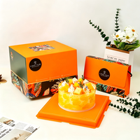 Boîte à gâteau transparente avec poignée, boîte cadeau jetable en papier pour anniversaire, mariage, boulangerie