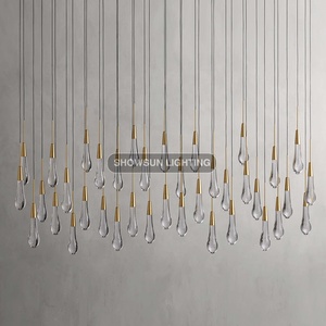 Lampadario a Goccia di Alta Qualità per Tavolo da Pranzo Rettangolare, Lampada a Sospensione Moderna di Lusso - Product Image 4