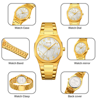 VVS Luxe Montre Homme Quartz Or Acier Inoxydable Aiguille Affaires Loisirs Étanche OEM ODM Low MOQ