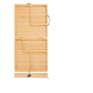Planche à fromage en bambou pliable avec couteaux pour servir des en-cas lors d'un pique-nique - Product Image 5